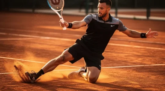 Comparaison visuelle du coup droit sur terre battue et surface dure au tennis