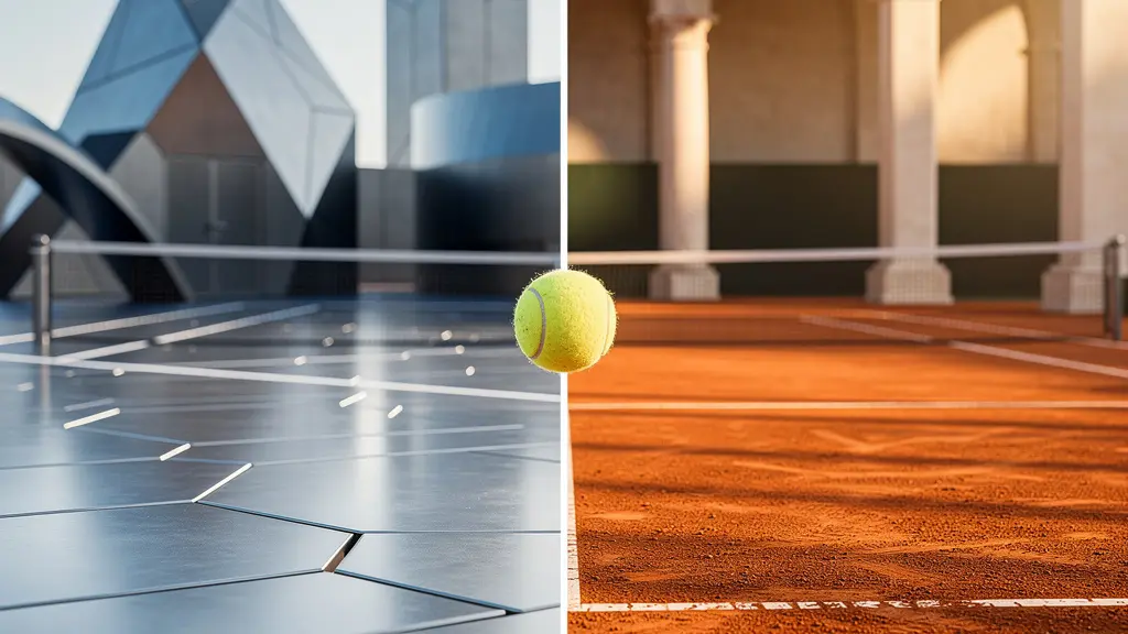 Vue d'ensemble symbolique représentant la dualité entre l'ATP et les Grands Chelems dans le tennis professionnel