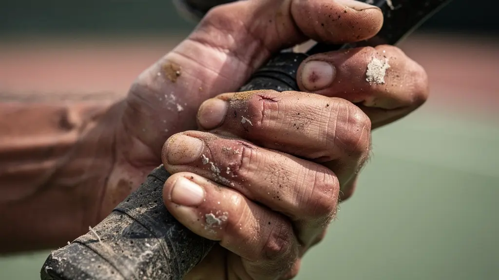 Joueur de tennis épuisé après une longue saison de chasse aux points