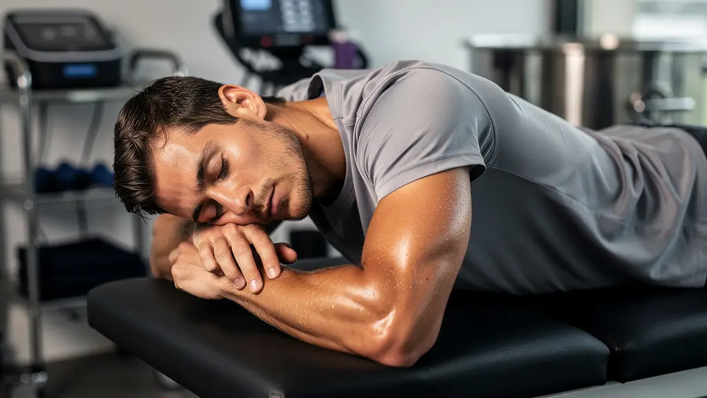 Joueur de tennis professionnel en récupération avec équipement moderne