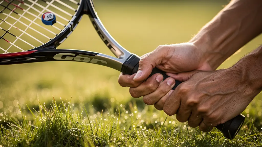 Technique de volée avec préparation courte sur gazon, focus sur le poignet ferme