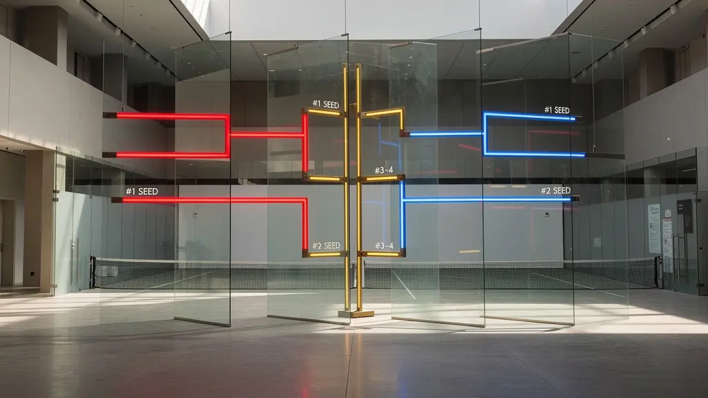 Schéma d'un tableau de tournoi montrant les chemins de confrontation entre têtes de série