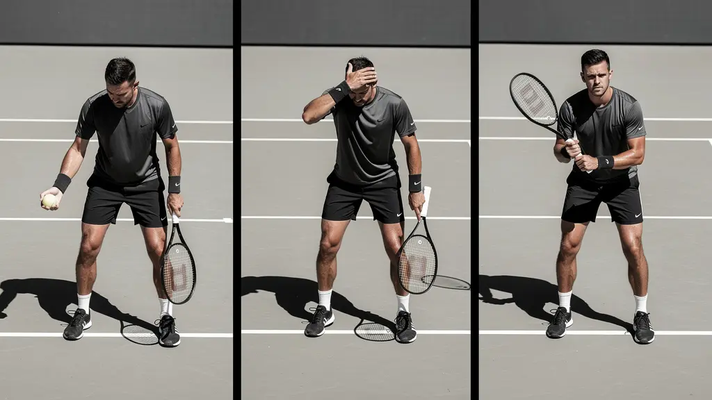 Technique d'essuyage du front pendant la routine de service au tennis