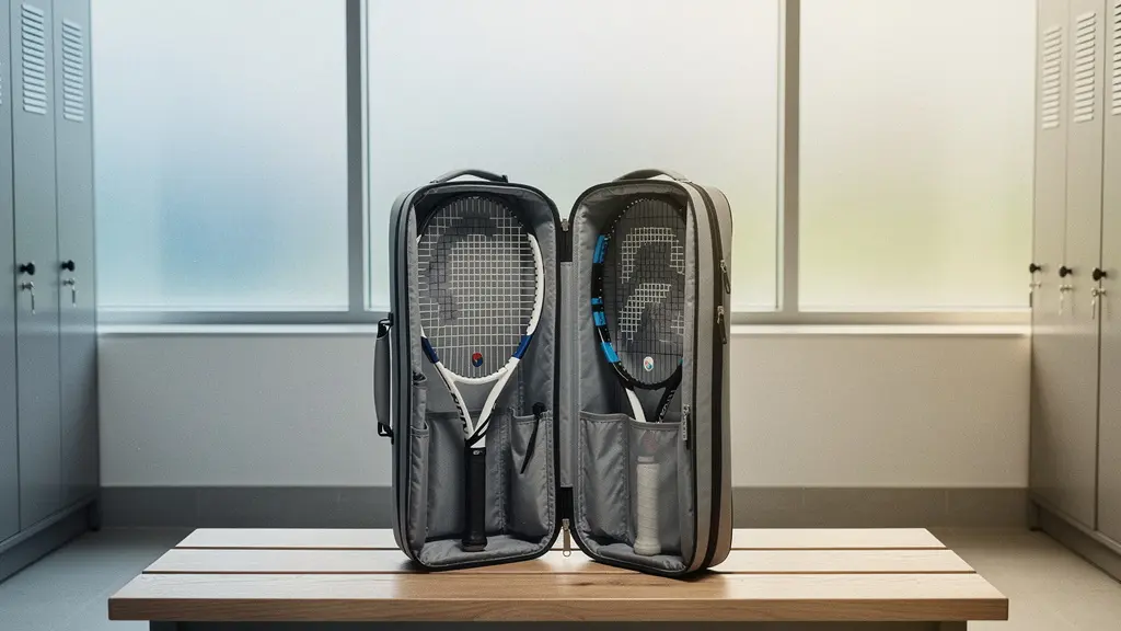 Sac thermobag de tennis avec raquettes protégées dans un environnement contrôlé